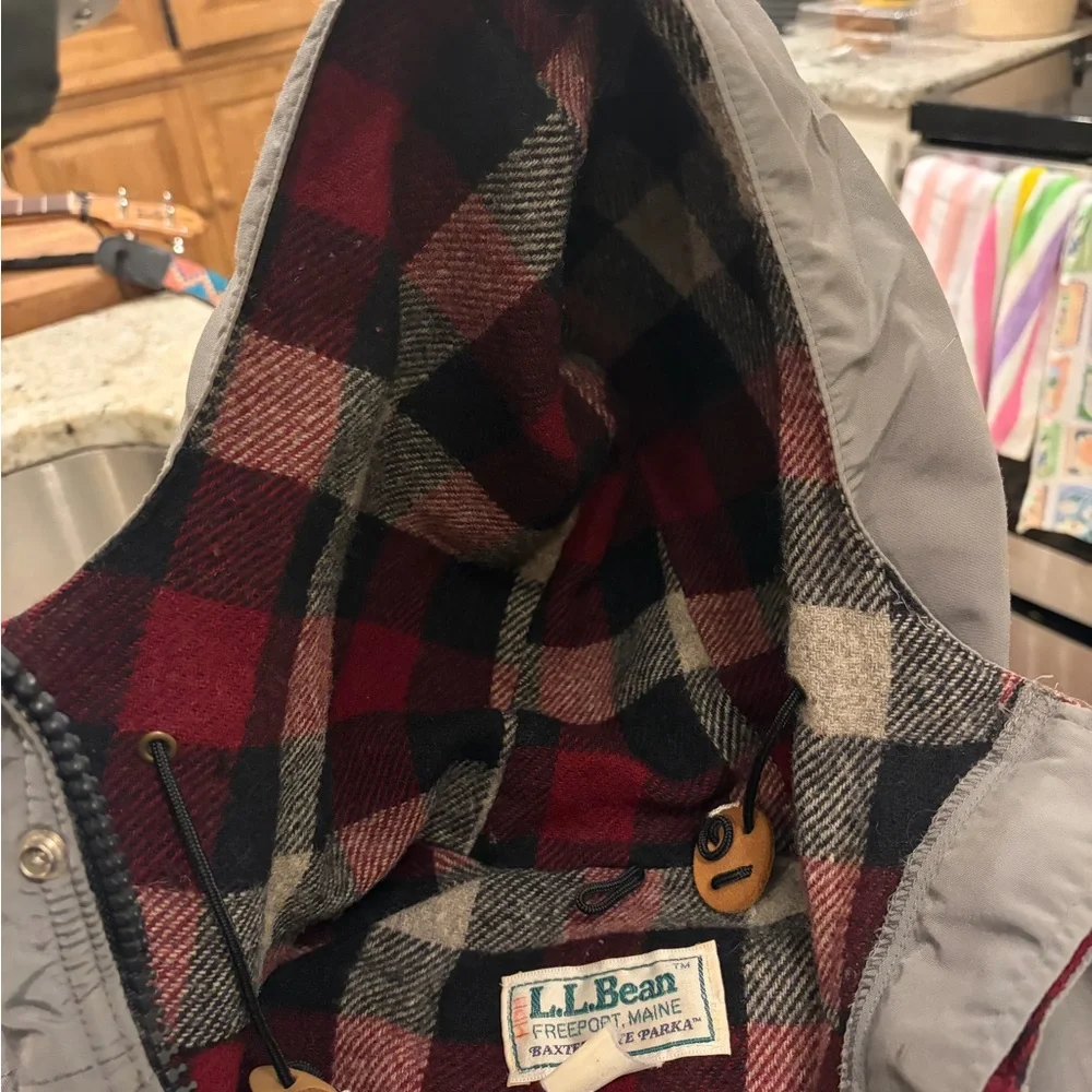 L.L. Bean Gray Baxter state parks with Red Plaid Lining